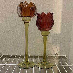 Tulip-Top Glass Candle Holders Bundle